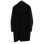  Zara ZARA Пальто Честерфилд шерсть .L чёрный черный одноцветный длинный рукав /AB #OS мужской 