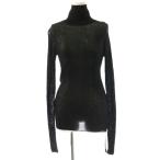 未使用品 ミラオーウェン Mila Owen シアーハイネックリブニットプルオーバー カットソー 長袖 0 ブラック /HK ■OS レディース
