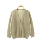 エヴァムエヴァ evam eva wool fox aze cardigan カーディガン ニット Vネック 長袖 M ライトグレー /DO ■OS レディース