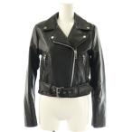 ザラ ZARA エコレザー ライダースジャケット ダブル アウター XS 黒 /NR ■OS レディース