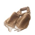  Max Mara MAX MARA плюшевый мишка палантин шелк . бахрома карман есть Brown /YO2 женский 