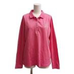  Munsingwear одежда MUNSINGWEAR Golf одежда рубашка-поло длинный рукав половина кнопка постоянный цвет Logo олень. .LL розовый /BB женский 