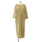 p Large .Plage Vintage back V платье One-piece длинный длинный рукав linen38 бежевый /DO #OS женский 