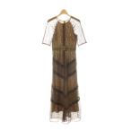  Laguna Moon LagunaMoon LADY плечо gya The - гонки maxi платье One-piece длинный . минут рукав S уголь Brown бежевый /DO #OS