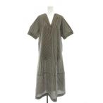  Spick &amp; Span Spick&amp;Span 26SS пуховка рукав футбол платье длинный . минут рукав полоса F серый белый /DO #OS женский 
