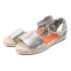 シャーロットオリンピア Charlotte Olympia サンダル エスパドリーユ ジュート ゼブラ 36 23 シルバー /kf0524 ■PN レディース