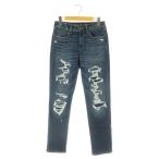 アメリカンイーグル American Eagle スキニーデニムパンツ ジーンズ ストレッチ ダメージ加工 クラッシュ加工 6 ブルー