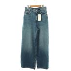 未使用品 ザラ ZARA ハイウエストパラッツォジーンズ デニムパンツ ワイド 36 紺 ネイビー /AT ■OS ■AX レディース