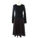  зеленый этикетка сирень расческа ng United Arrows green label relaxingdo King One-piece ребра вязаный точка темно-синий Brown re