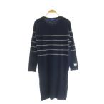  Beams laitsuBEAMS Lights One-piece колени длина длинный рукав окантовка 38 темно-синий /MY #OS #GY14 женский 