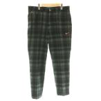  Nike Golf NIKE GOLF конические брюки слаксы Zip fly в клетку Logo принт стрейч XL чёрный черный серый /BB