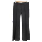  M тянуть mie черный слаксы брюки flare pants длинный длина шерсть полоса рисунок 36 белый чёрный белый черный /FF30 женский 