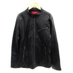  Ad Mix ADMIX fake leather jacket rider's jacket stand-up collar middle height M black black /SM42 men's 