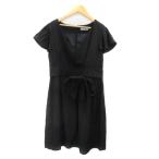  Anatelier ANATELIER One-piece колено длина короткий рукав kashu прохладный талия лента одноцветный шелк 38 чёрный черный /YK39 женский 