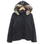 bi Don na с хлопком жакет стеганная куртка с капюшоном . средний длина воротник-стойка общий подкладка Zip выше мех F чёрный женский 