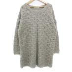  Kei Be efKBF Urban Research вязаный туника длинный рукав раунд шея ... плетеный альпака .moheya. шерсть .F хаки женский 