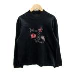  Munsingwear одежда MUNSINGWEAR Golf одежда cut and sewn длинный рукав bottleneck Logo цветочный принт вышивка M черный чёрный /MS38 женский 
