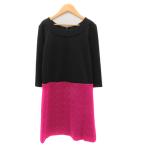  Talbots TALBOTS One-piece мини длина 7 минут рукав раунд шея переключатель одноцветный S чёрный черный /YK23 женский 