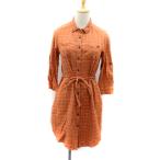 ji Emporium THE EMPORIUM рубашка One-piece колено длина 7 минут рукав в клетку лента M чай Brown /SY4 #MO женский 