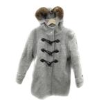 Moussy moussy полупальто "даффл коут" средний длина мех с капюшоном . обратная сторона боа Zip выше шерсть 1 серый /YS5 женский 