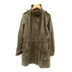  Fragile FRAGILE Mod's Coat милитари пальто длинный длина воротник-стойка Zip выше одноцветный тонкий 38 Brown /SY14 женский 