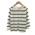 ロペピクニック ROPE Picnic ニット カットソー 長袖 ボートネック ボーダー柄 38 アイボリー 黒 ブラック /YS32 ■MO レディース
