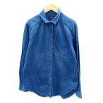ショッピングアメリカンイーグル アメリカンイーグル アウトフィッターズ AMERICAN EAGLE OUTFITTERS カジュアルシャツ 長袖 無地 M 青 ブルー /SY43 レディース