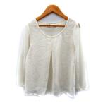 ロペピクニック ROPE Picnic ブラウス カットソー 長袖 ラウンドネック シースルー パールビーズ 38 M オフホワイト /SY10 レディース