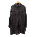 マイダルタニアン オールインワン コンビネゾン シャツ 長袖 ショートパンツ ハーフパンツ 38 M チャコールグレー /SY14 レディース