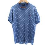 ジムフレックス Gymphlex Tシャツ カットソー 半袖 ラウンドネック ドット柄 L 青 ブルー 白 ホワイト /SM11 メンズ