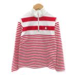  Munsingwear одежда MUNSINGWEAR Golf одежда cut and sewn длинный рукав воротник-стойка половина Zip окантовка рисунок M красный красный /YK19 женский 
