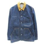 ザラ ZARA デニムジャケット カバーオール ミドル丈 M ネイビー 紺 /YM12 メンズ