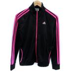  Adidas adidas спорт одежда джерси жакет средний длина воротник-стойка s Lee полоса Logo S чёрный черный розовый 