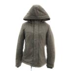  Adam et Rope for AUTHENTIC CLOTHES с хлопком жакет воротник-стойка с капюшоном .2way "в елочку" рисунок M чай слоновая кость женский 