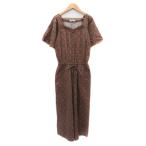 イエナ IENA オールインワン コンビネゾン 半袖 ロング丈 総柄 36 S ブラウン /YK4 レディース