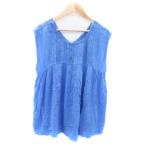 ショッピングアメリカンイーグル アメリカンイーグル AMERICAN EAGLE ブラウス カットソー Vネック ノースリーブ バックシャン S 青 ブルー /HO21 レディース