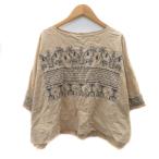 サマンサモスモス SM2 ブラウス カットソー 七分袖 刺? F ベージュ /YK31 レディース