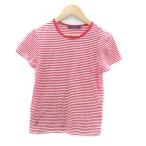 ラルフローレン RALPH LAUREN Tシャツ カットソー ラウンドネック 半袖 ボーダー柄 M 赤 レッド オフホワイト /HO17 レディース