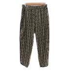 ショッピングforever21 フォーエバー21 FOREVER21 テーパードパンツ イージーパンツ ロング丈 総柄 M ベージュ 黒 ブラック /YK4 レディース