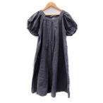 チャオパニック ティピー CIAOPANIC TYPY オールインワン コンビネゾン 半袖 スクエアネック 袖ボリューム リネン混 麻 XL 130-140 グレー