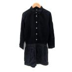 アーバンリサーチ ドアーズ オールインワン コンビネゾン 長袖 切替 無地 ショートパンツ 38 M 紺 ネイビー /SY46 レディース