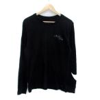 ナイキ NIKE Tシャツ カットソー ラウンドネック 長袖 プリント L 黒 ブラック オフホワイト /HO9 レディース