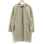 アーバンリサーチ サニーレーベル URBAN RESEARCH Sonny Label ボアコート ノーカラーコート ロング丈 F ベージュ /YM17 レディース