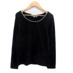 ロペピクニック ROPE Picnic カットソー ラウンドネック 長袖 ビーズ 38 M 黒 ブラック /HO6 レディース