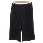 ショッピングガウチョパンツ 自由区 オンワード樫山 ガウチョパンツ タックワイドパンツ 七分丈 無地 40 L 黒 ブラック /YS17 レディース