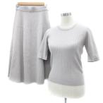  Beams Heart BEAMS HEART выставить верх и низ вязаный cut and sewn короткий рукав flair юбка длинный длина M серый /YM7 женский 