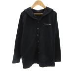 ショッピングコムサ コムサデモード COMME CA DU MODE シャツ ブラウス 長袖 セーラーカラー ロゴプリント M 黒 ブラック 白 ホワイト /YS23 レディース