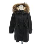 J Be девушка Mod's Coat милитари пальто длинный длина Zip выше подкладка имеется с капюшоном . искусственный мех 2 чёрный женский 