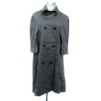  не использовался товар vi la Garo VILAGALLO накидка пальто длинный длина "в елочку" рисунок двойной кнопка 38 M чёрный черный серый /HO3 женский 