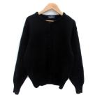 ショッピングジャルダン ジャルダン JARDIN ニットカーディガン クルーネック ミドル丈 無地 L 黒 ブラック /HO19 レディース